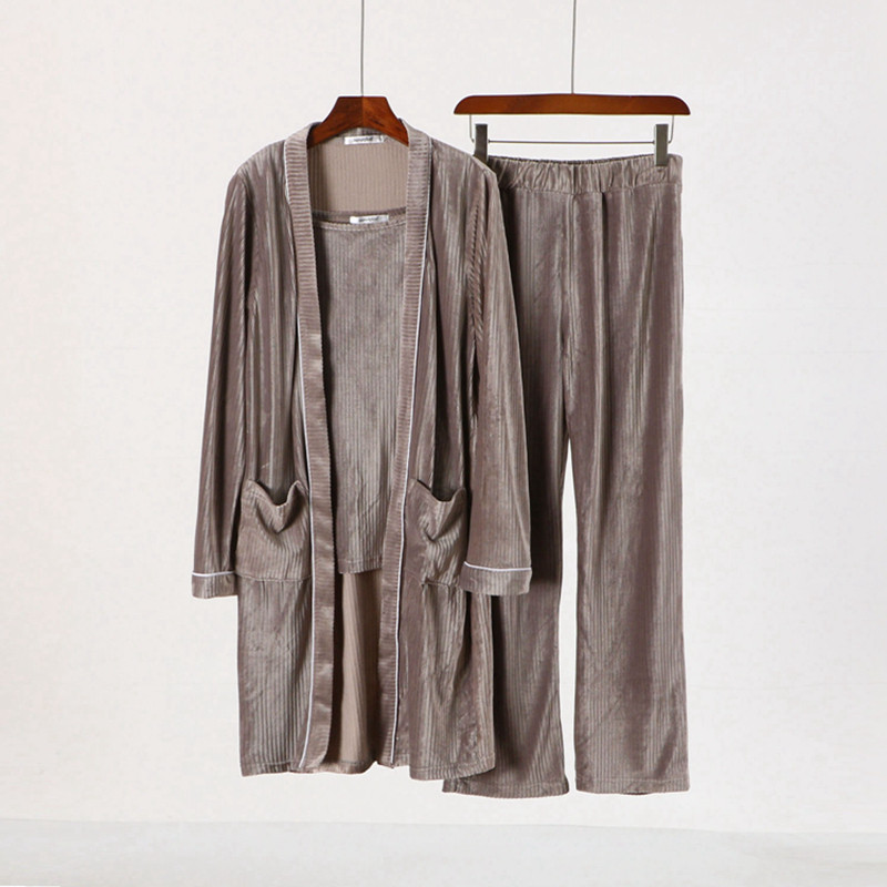 Imagem 〖 Japonês 〗 Desconto na marca pedido diário feminino outono confortável pijamas Loungewear terno de três peças 0Q022