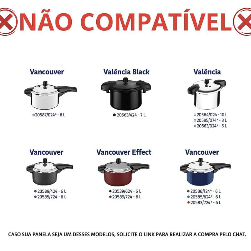 4 Pç P/ Panela Pressão Tramontina Vancouver Reparo — imagem 2 de 2