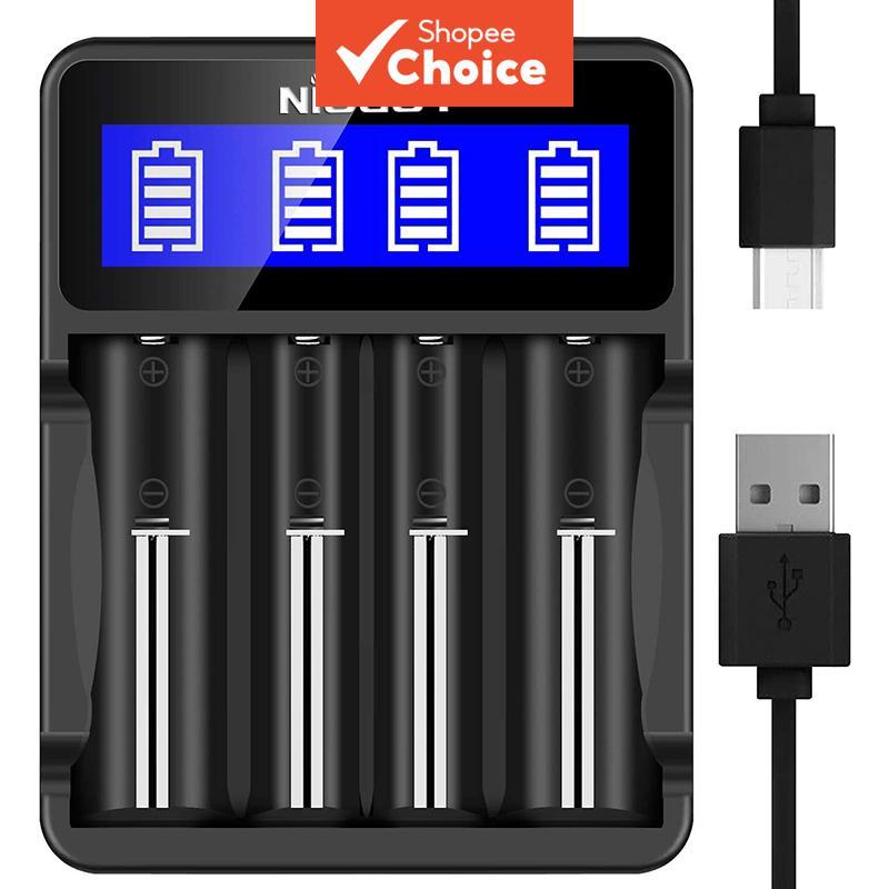 Carregador De Bateria LCD USB Inteligente Tipo C Para Níquel 18650 26650 18490