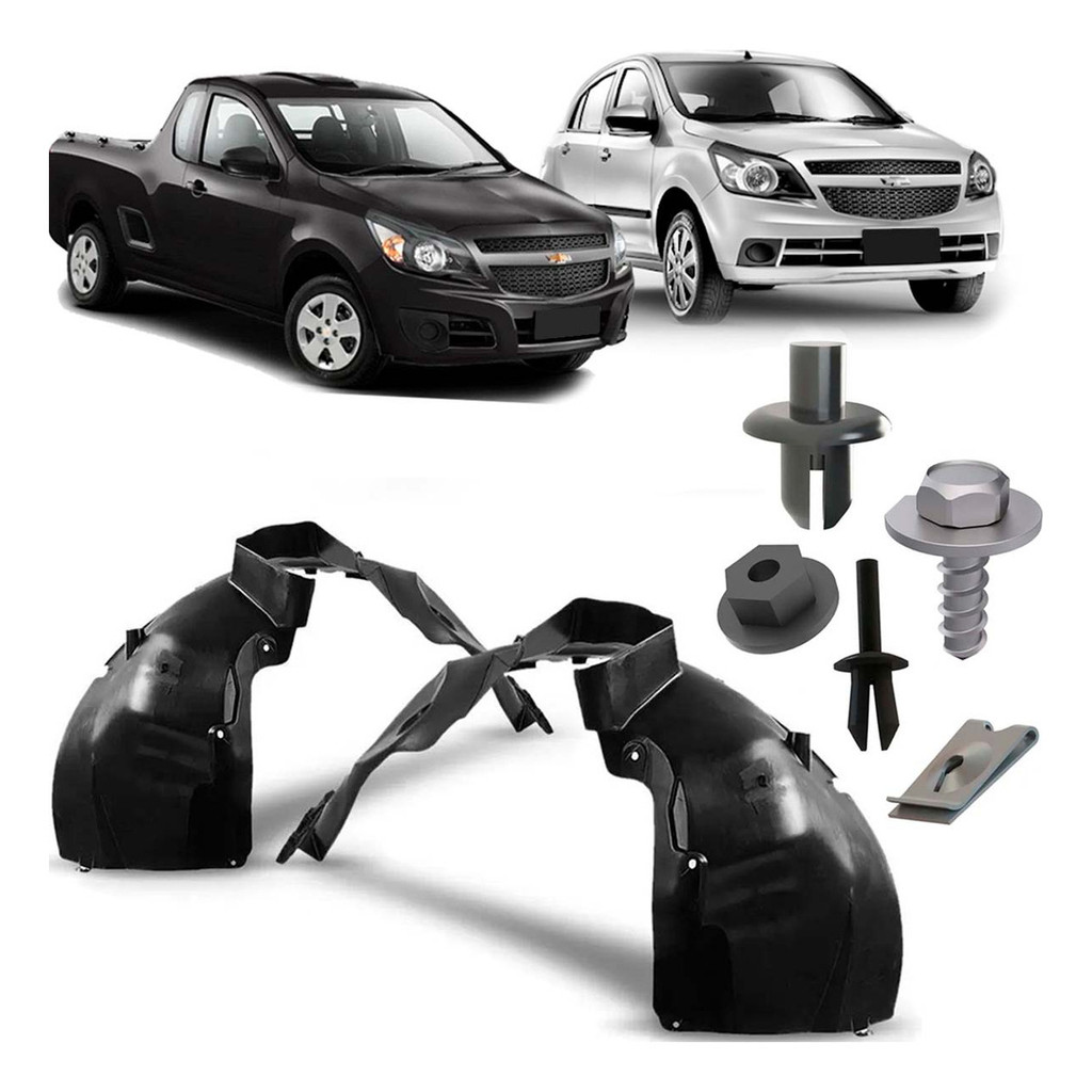 Kit Fixação Parabarro + Parabarro Dianteiro Chevrolet Agile 2009 até 2014 e Montana 2012 até 2017 em Oferta na Shopee