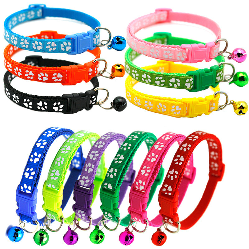 Coleira para pegada de animais de estimação, coleira para gato, cachorro, sino, suprimentos para animais de estimação, v