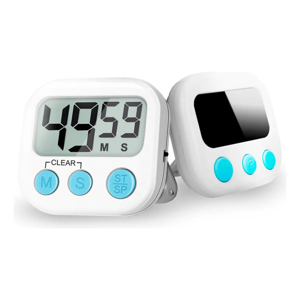 Timer Com Cronometro  E Alarme Digital Sonoro Com Temporizador Para Cozinha