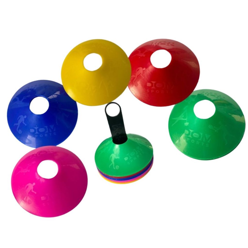 Kit 50 Chapeu Chines Cone Tartaruga Agilidade Treino Funcional Futebol Futsal Crossfit Cores Diversas Suporte Organizado