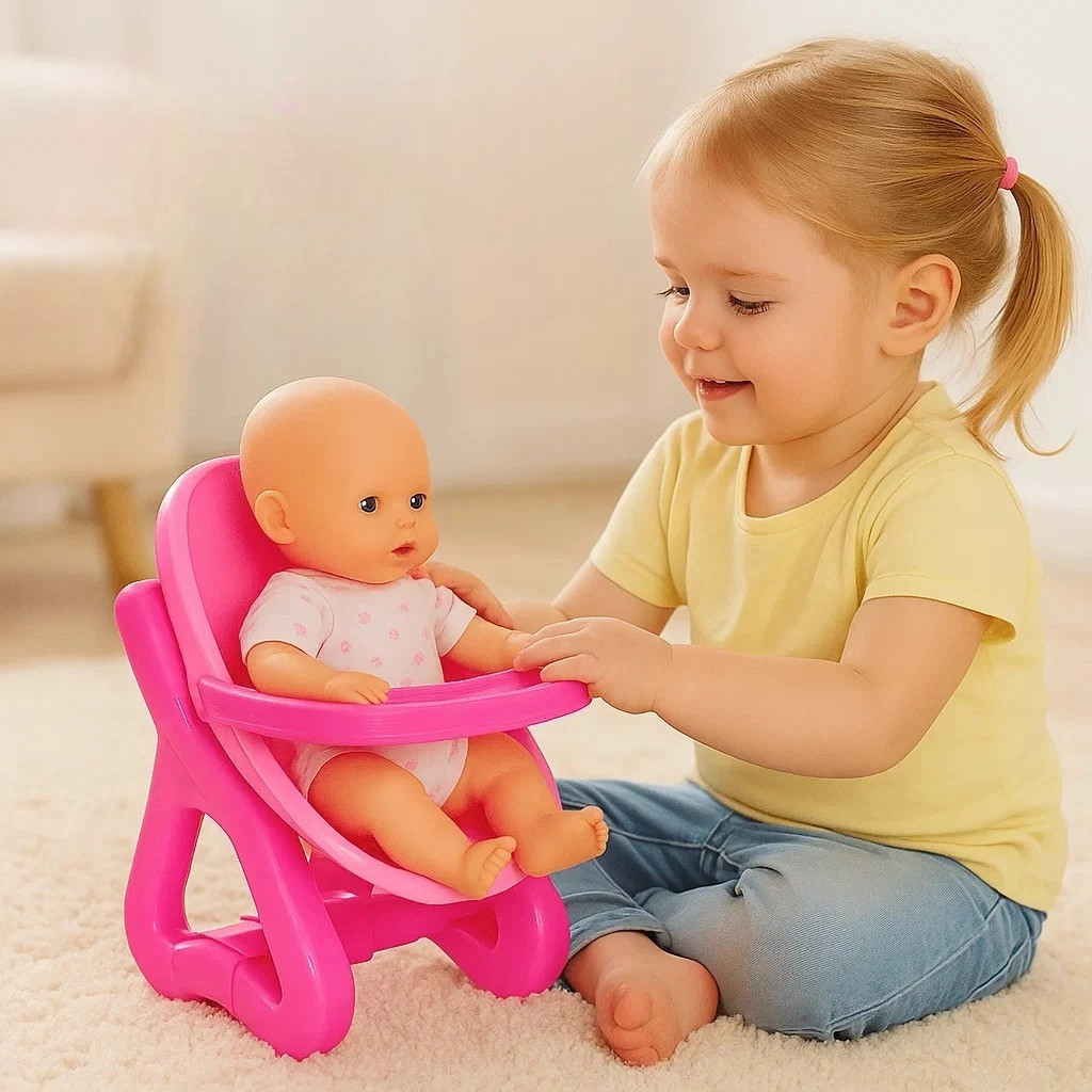 Cadeira Bebê Brinquedo Bonecas Balancinha Presente Criança Empurra Andador Rosa Achadinhos