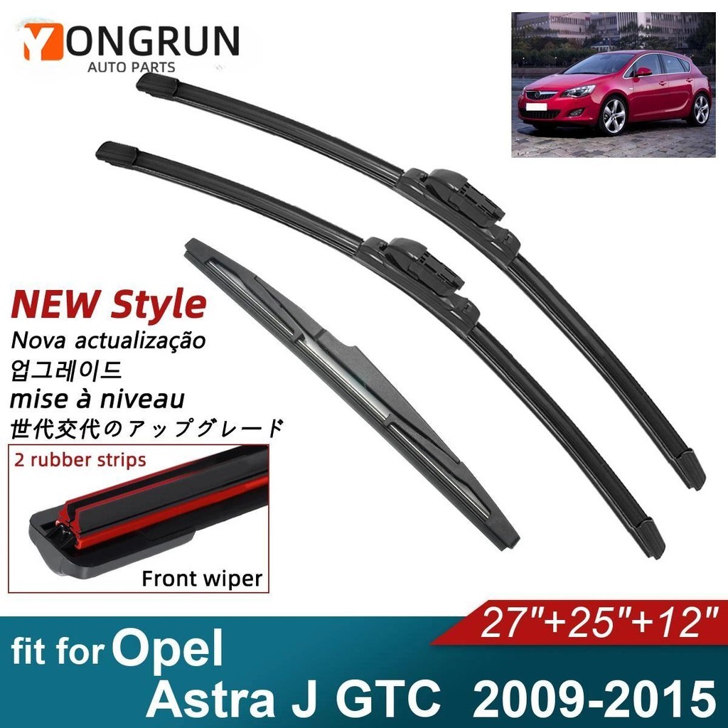 Lâminas De Limpador De Carro De Borracha Dupla Para 2009-2015 Opel Astra J GTC Limpadores De-Brisa Dianteiro E Traseiro 