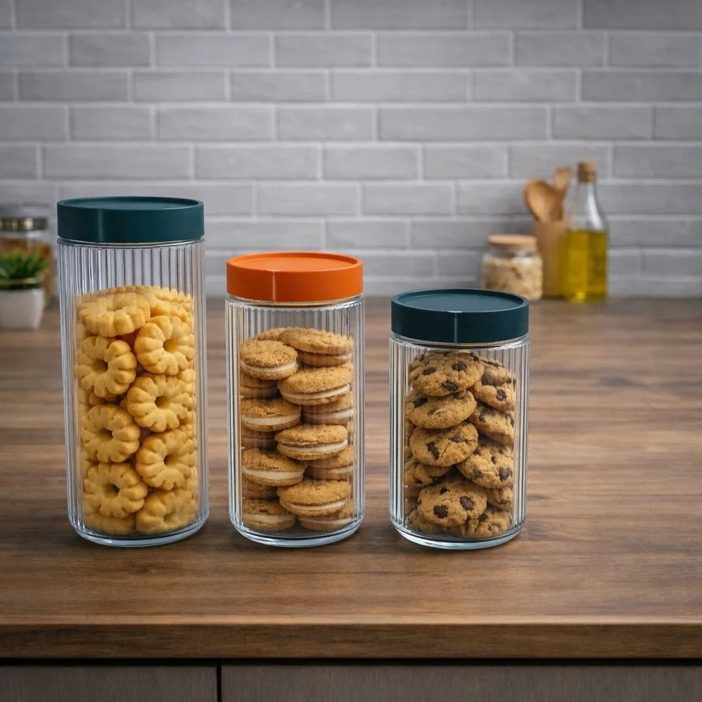 Conjunto 4 Potes Armazenar Alimentos Conserva Vasilhas Tampa Recipientes Cozinha Casa Achadinhos