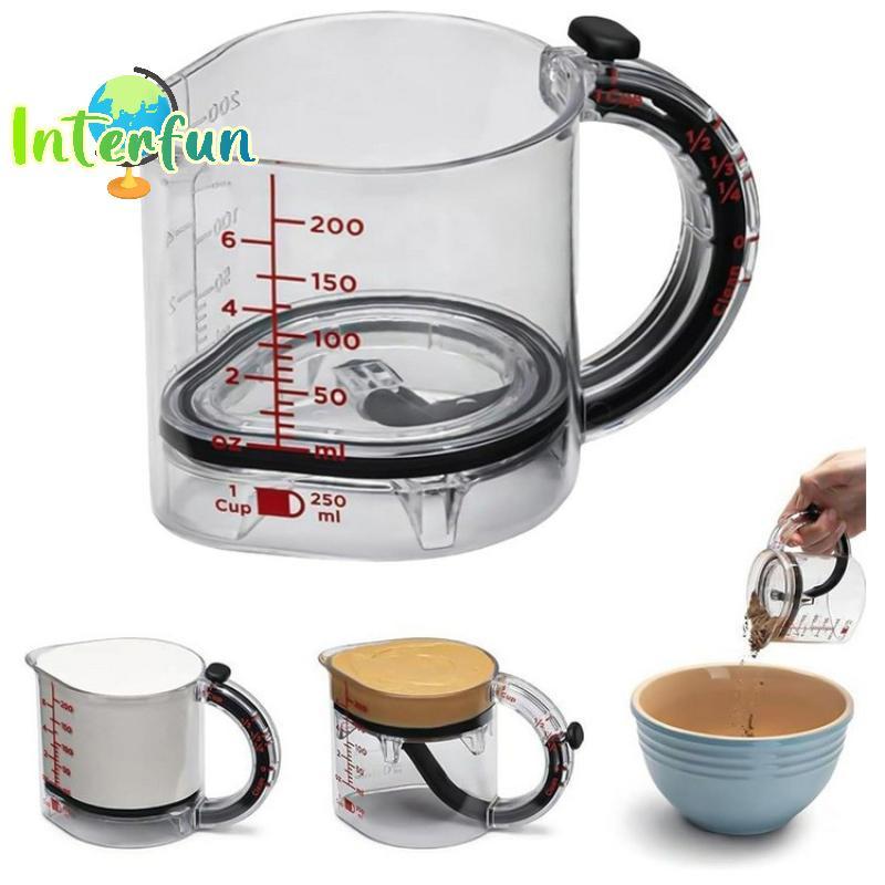 [InterfunB] Copo Medidor Ajustável De Medição Multifuncional Com Base De Vedação Estilo Raspador Copos De Cubo Para Cozi
