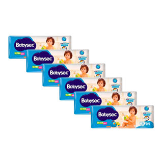 Kit 6 Fralda Babysec Ultrasec Tamanho M Pacote Jumbo 26 Unidades em Oferta na Shopee