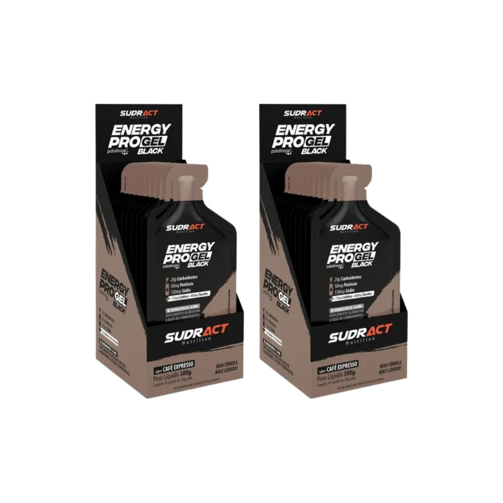 2x Energy Pro Gel Black 10 Sachês De 30g - Sudract — imagem 2 de 2
