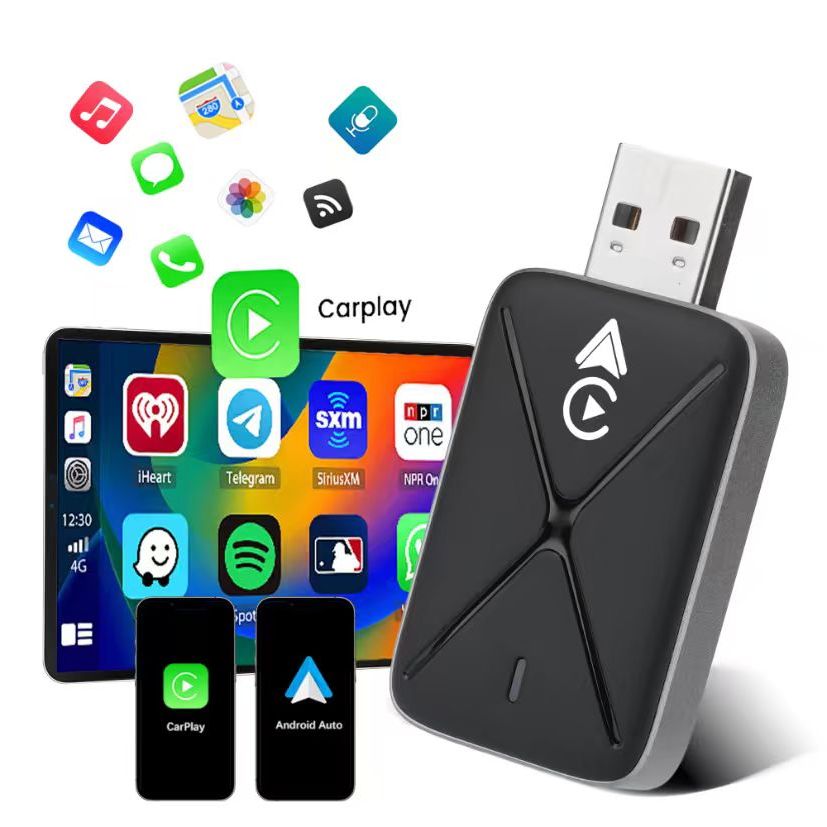 Adaptador CarPlay Sem Fio Android Auto 2 Em 1 Usb Car Play Automático