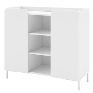 Aparador Buffet 2 Portas 3 Nichos Curvê BMU 186 Branco para Sala de Jantar ou Estar - BRV Móveis em Oferta na Shopee