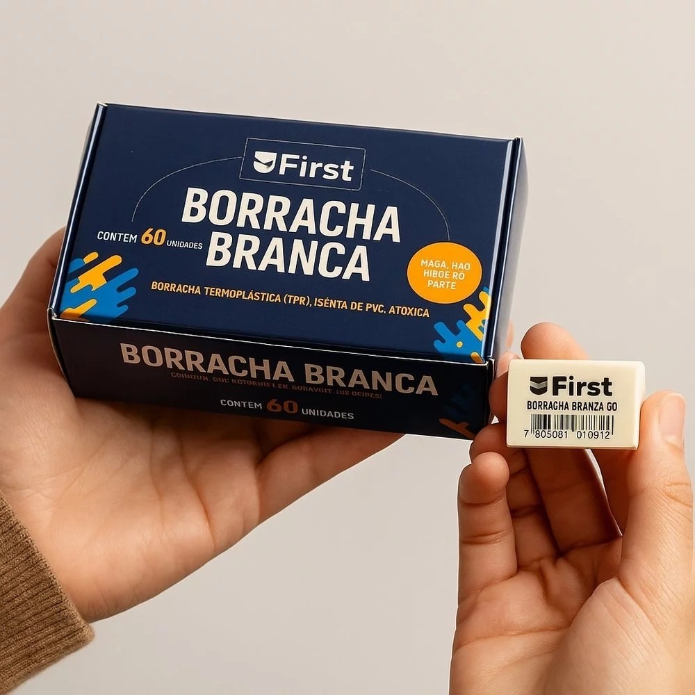 Kit 60 borrachas brancas escolares macias apagar lápis sala aula escritório Achadinhos