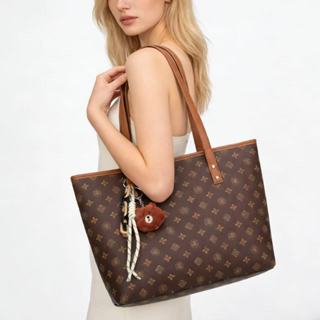 Bolsa Tote Estampa Com monograma Ombro Espaçosa Com Pingente De Urso Bolsa Versátil De Luxo Discreto TM9187 AMY em Oferta na Shopee