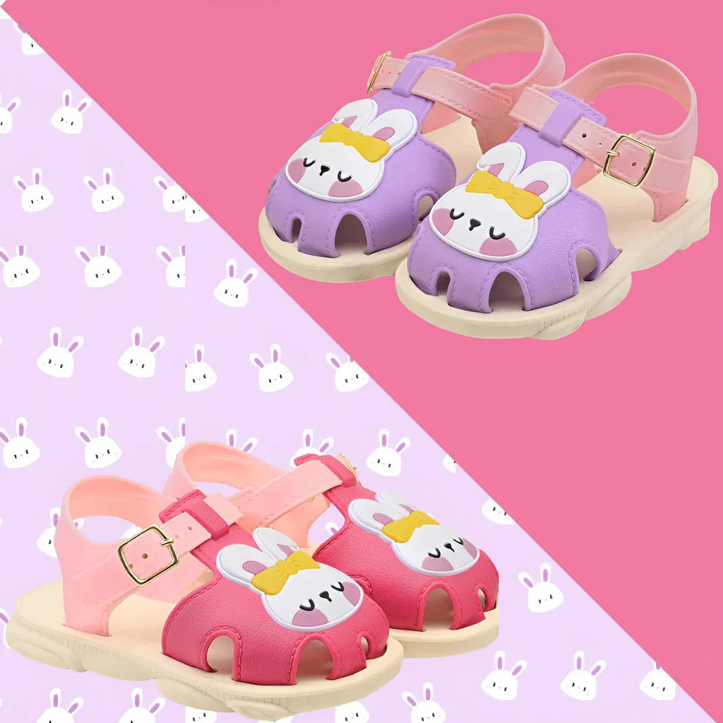 Kit Combo 2 Pares De Sandálias Slide Coelhinhas Promoção Delicadas Menina Marca Nexa