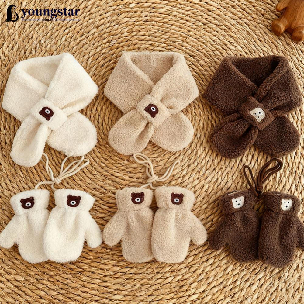 YOUNGSTAR 2 Anos + Estilo Coreano Cachecol Infantil Inverno Novo Ins Urso Dos Desenhos Animados Meninos E Meninas Lenços