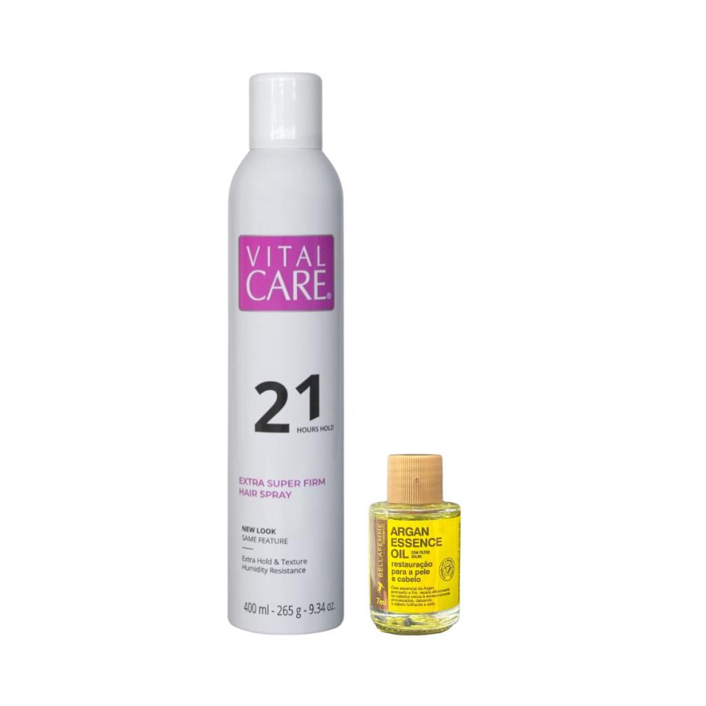 Vital Care Spray Fixador 21H 400Ml Com Óleo De Argan 7Ml