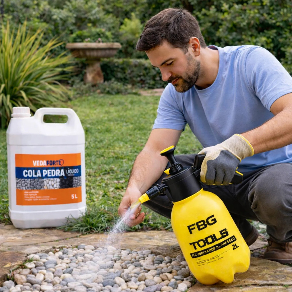 Resina Cola Pedra 5L Veda Forte + Pulverizador Manual Pressão 2L em Oferta na Shopee