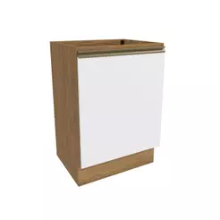Balcão Celeste Kappesberg 100% MDF 1 Porta Nogueira/Branco 60cm
