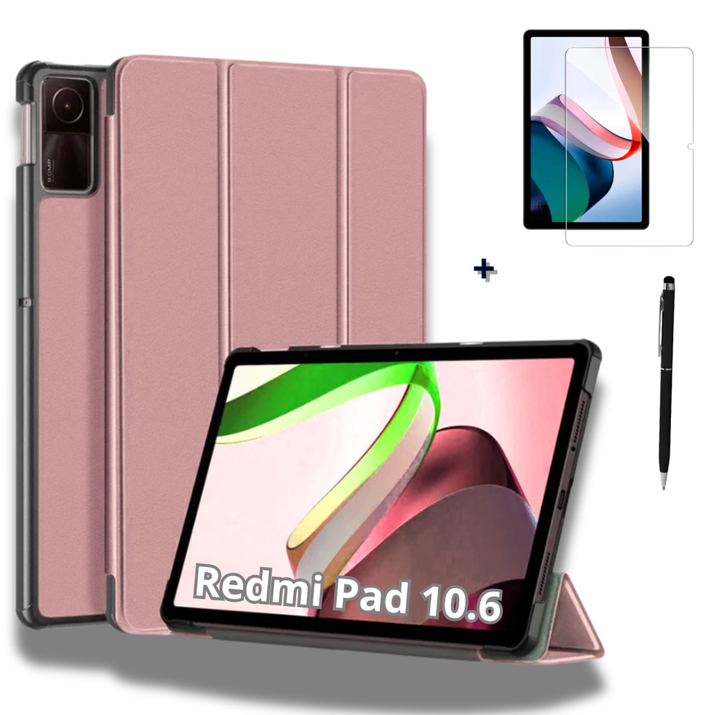 Kit completo para Redmi Pad 10.6'' Polegadas Com Suporte Slot para Caneta + Película de Vidro 9H + Caneta Touch
