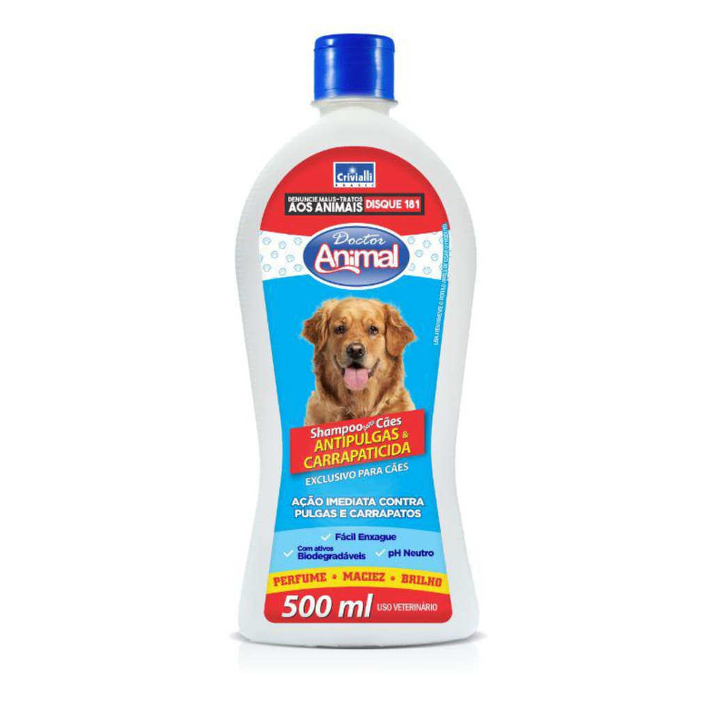 Shampoo Canino Antipulgas e Carrapatos Doctor Animal (500ml)