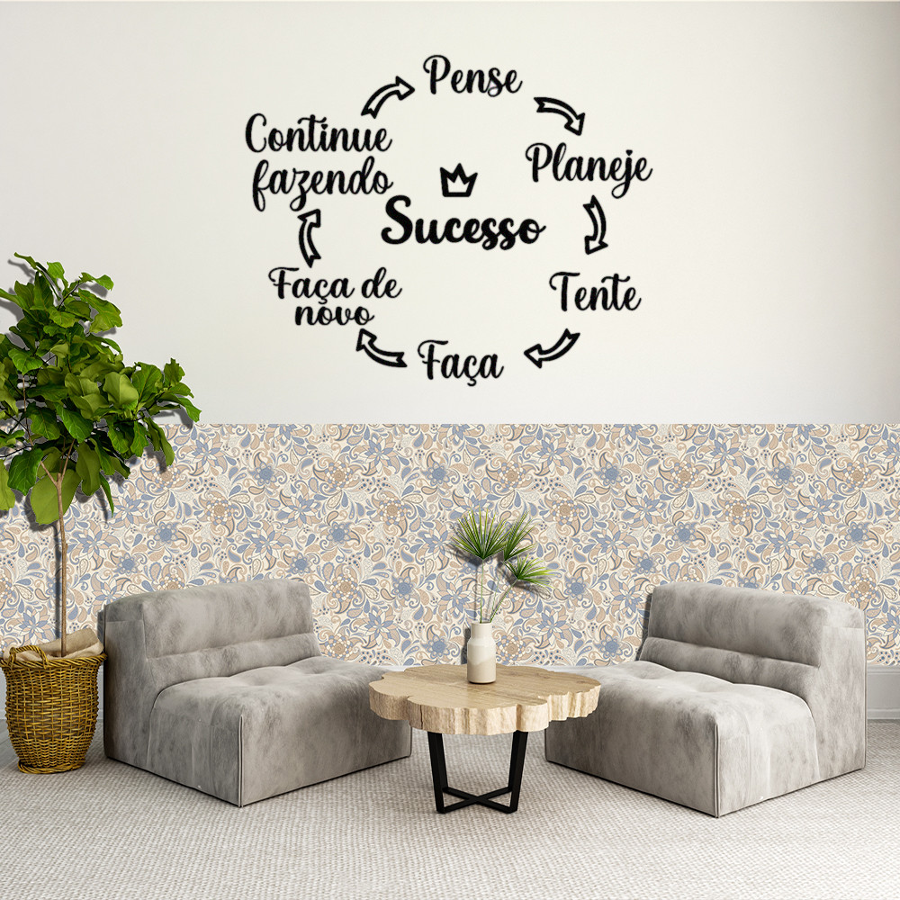 Papel de Parede Floral Vintage Arabesco Adesivo Autocolante 3D MEIA PAREDE Papel de Parede para Sala