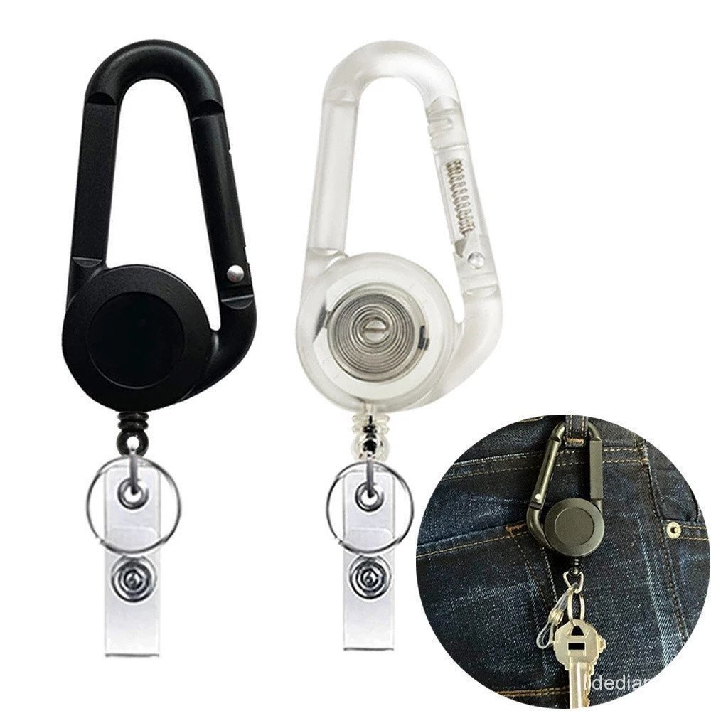 Novo Chaveiro Retrátil para Crachá/Fivela Durável de Fácil Puxar com Mosquetão/Clip de Cinto Resistente