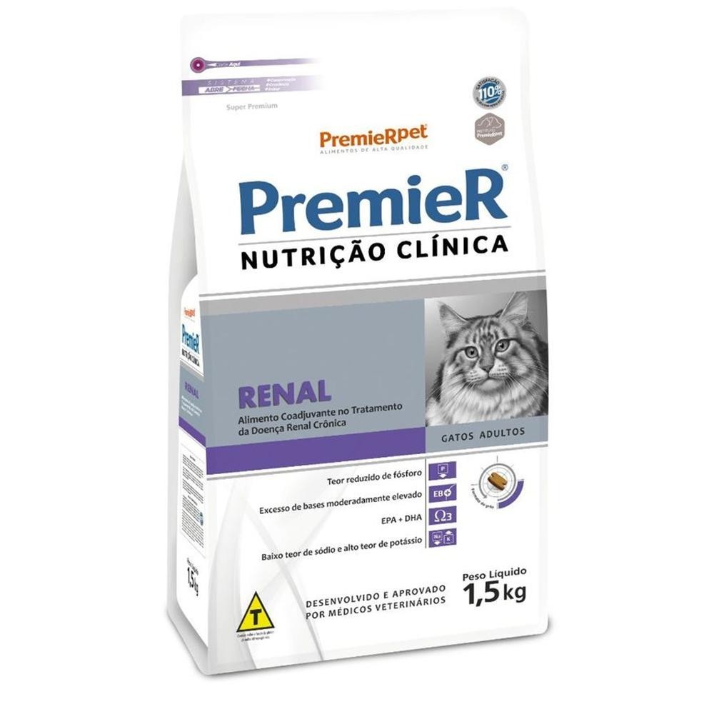 Ração Seca PremieR Nutrição Clínica Renal para Gatos Adultos 1,5Kg