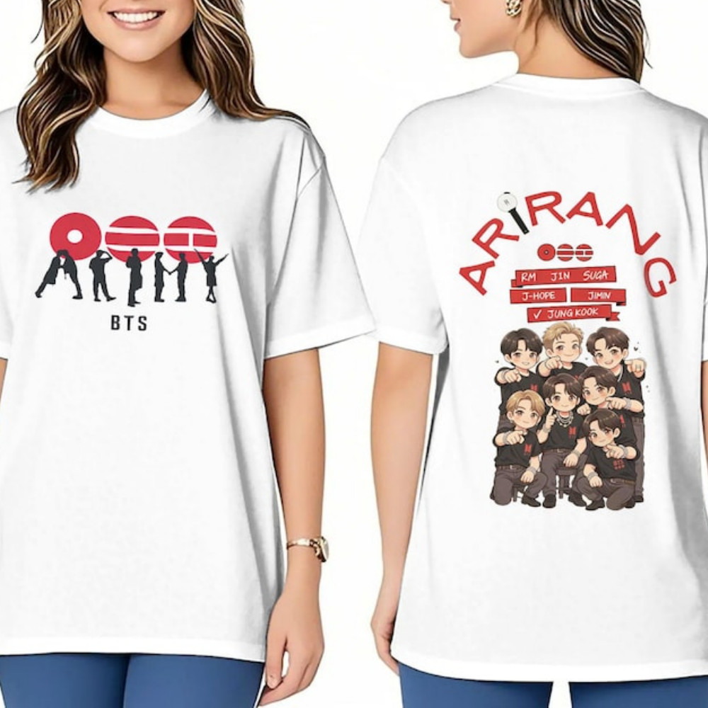 Camiseta Feminina Estampa B.T.S Turnê BTS ARMY Jersey Kpop T-shirt Unissex Streetwear