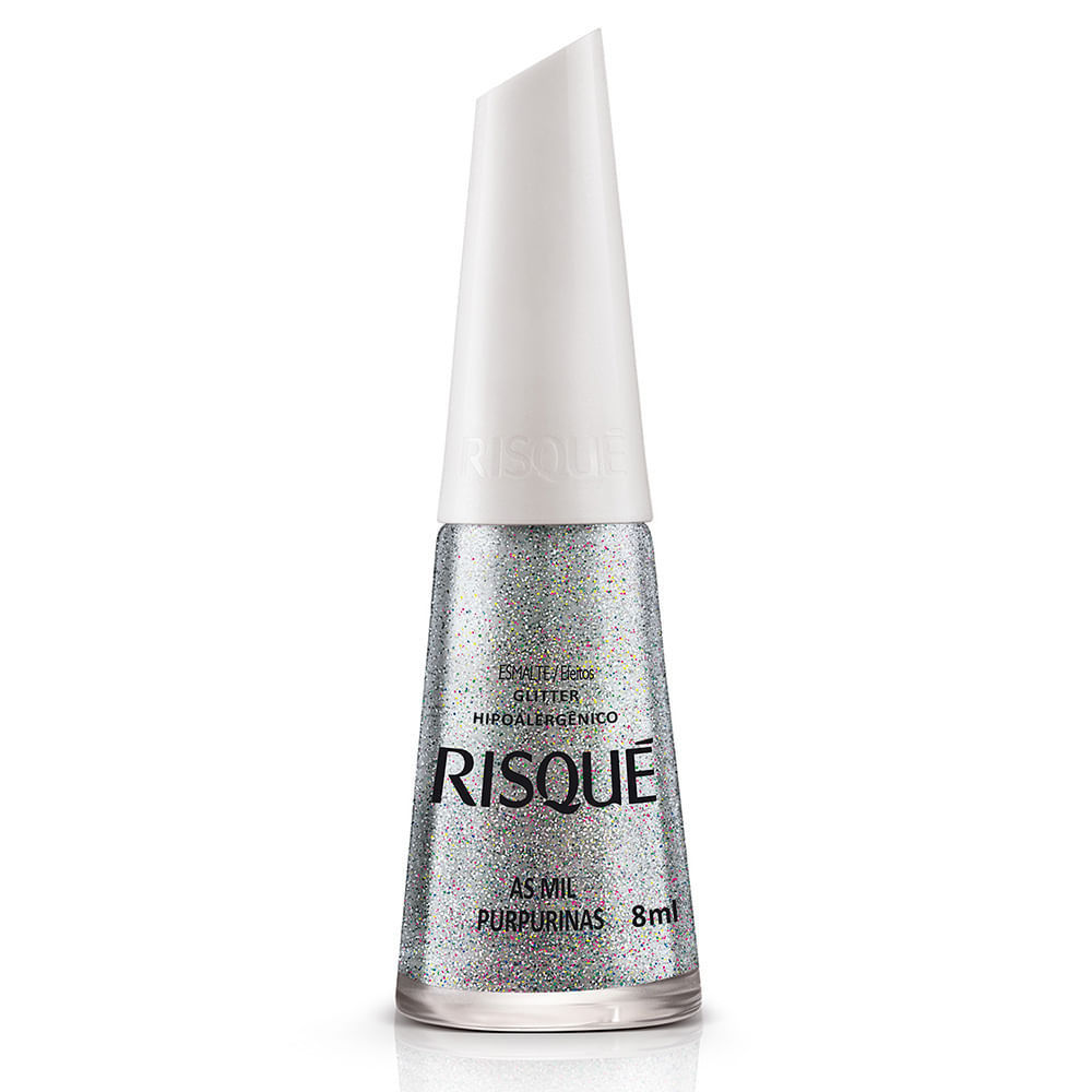 Esmalte Risqué Cor As Mil Purpurinas Glitter com 8ml