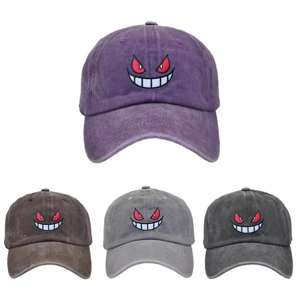 Boné De Desenho Animado Pokémon Gengar Cartoon Unissex Cor Sólida Bonés De Beisebol De Verão Chapéu De Caminhoneiro
