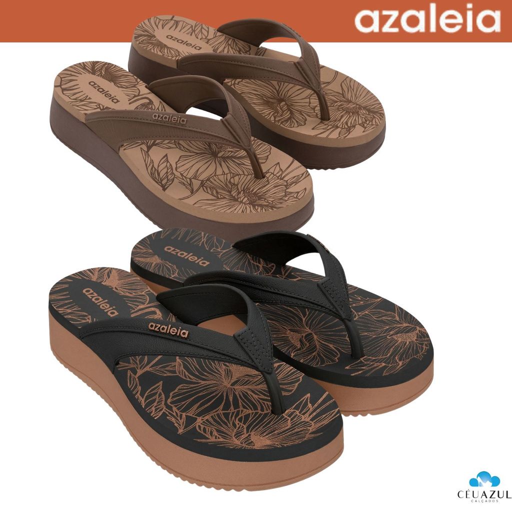 Chinelo Azaleia Feminino Plataforma Tropical Conforto Original