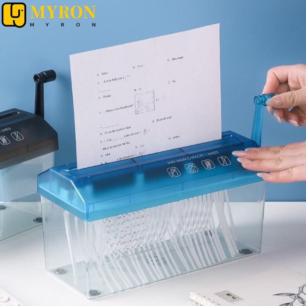 Triturador Manual MYRON1 , Mini ABS , Ferramenta De Corte De Papel Para Documentos Transparentes Ecológicos