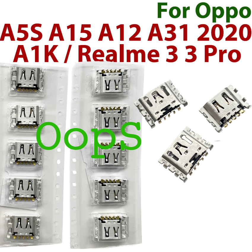 5 Pçs/50 Novo Para Oppo A15 A12 A31 2020 A1k A5s Realme 3 3 Pro USB Plug In Carregamento Carregador Porta Conector De Pi