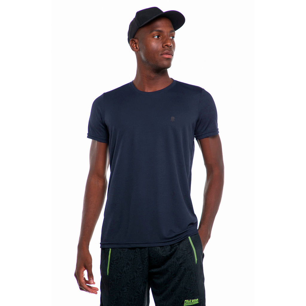 Camiseta Masculina Pw Sports Lisa Polo Wear Azul Escuro