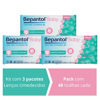 Kit 3 Lenços Umedecidos Proteção Antibac 48un cada Bepantol em Oferta na Shopee