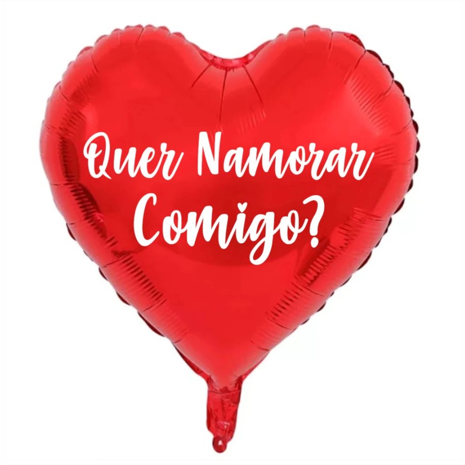 Balão Coração Personalizado Para Pedido De Namoro Quer Namorar Comigo Dia dos Namorados