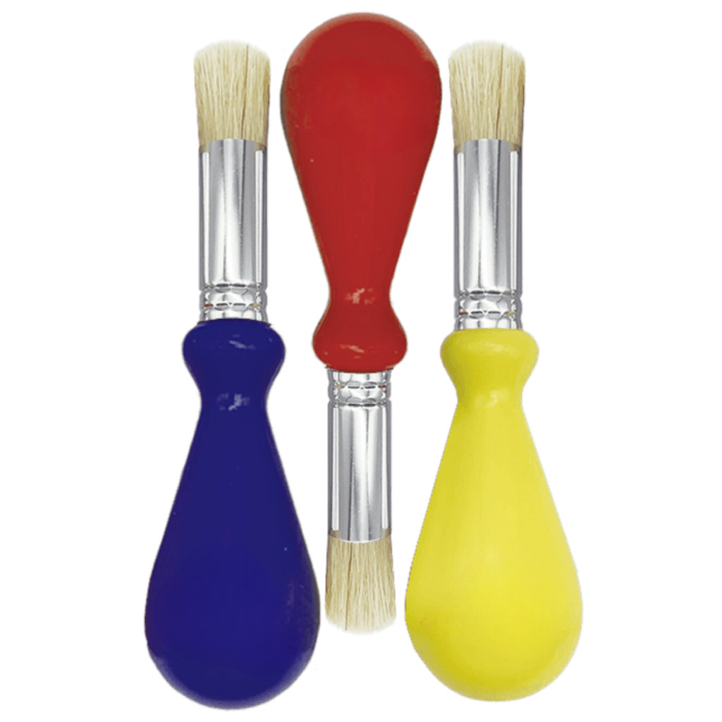 Kit 3 Pincéis Infantil com Pega Ergonômica Artístico para Pintura Escolar Yins Paper Pincel