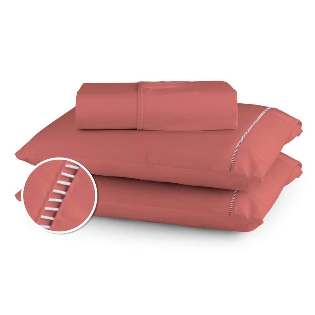 Jogo de Lençol Cama Casal Queen King Solteiro Berço 400 Fios Micropercal Com Fronha em Ponto Palito