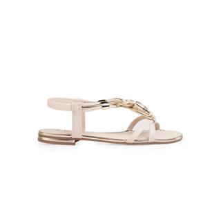 Rasteira Bebecê com Cabedal Tramado e Enfeites em Oferta na Shopee