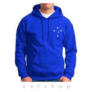 Moletom Canguru Cruzeiro Blusa de Frio Estrelas Time Futebol em Oferta na Shopee