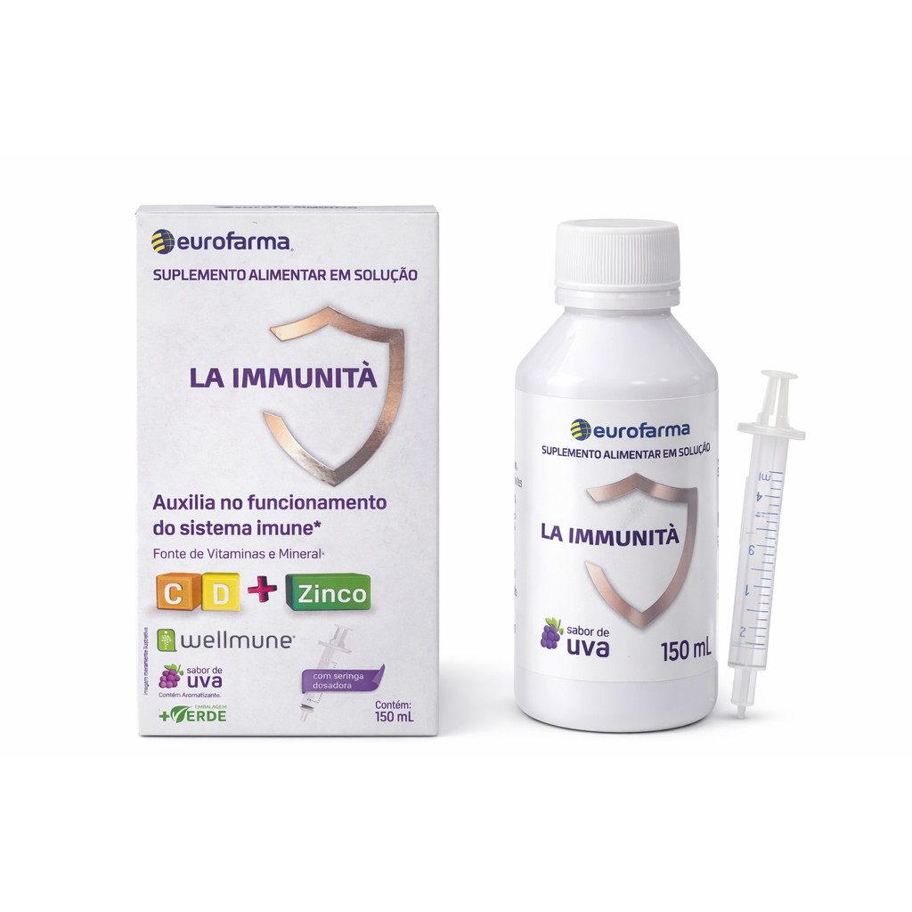 La Immunita Vit, C, D E Zinco 150ml Sabor Uva - Compre 1 Ganhe Outro de Brinde