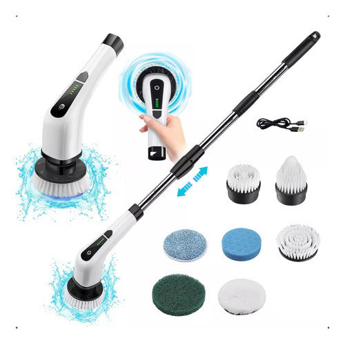 Esfregão Elétrico Mop Escova De Limpeza 360 Giratoria Usb Limpeza