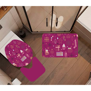 Tapete de Banheiro Natalino Kit 3 Peças – Antiderrapante, Decorativo e Confortável (JOB N116) em Oferta na Shopee