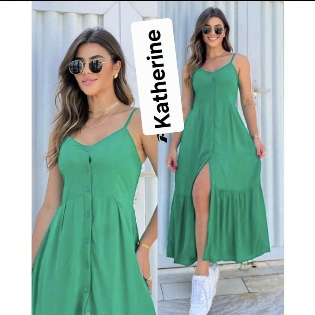 Vestido Longo Feminino com Botões Frontais | Elegante Casual Chique | Moda Atual