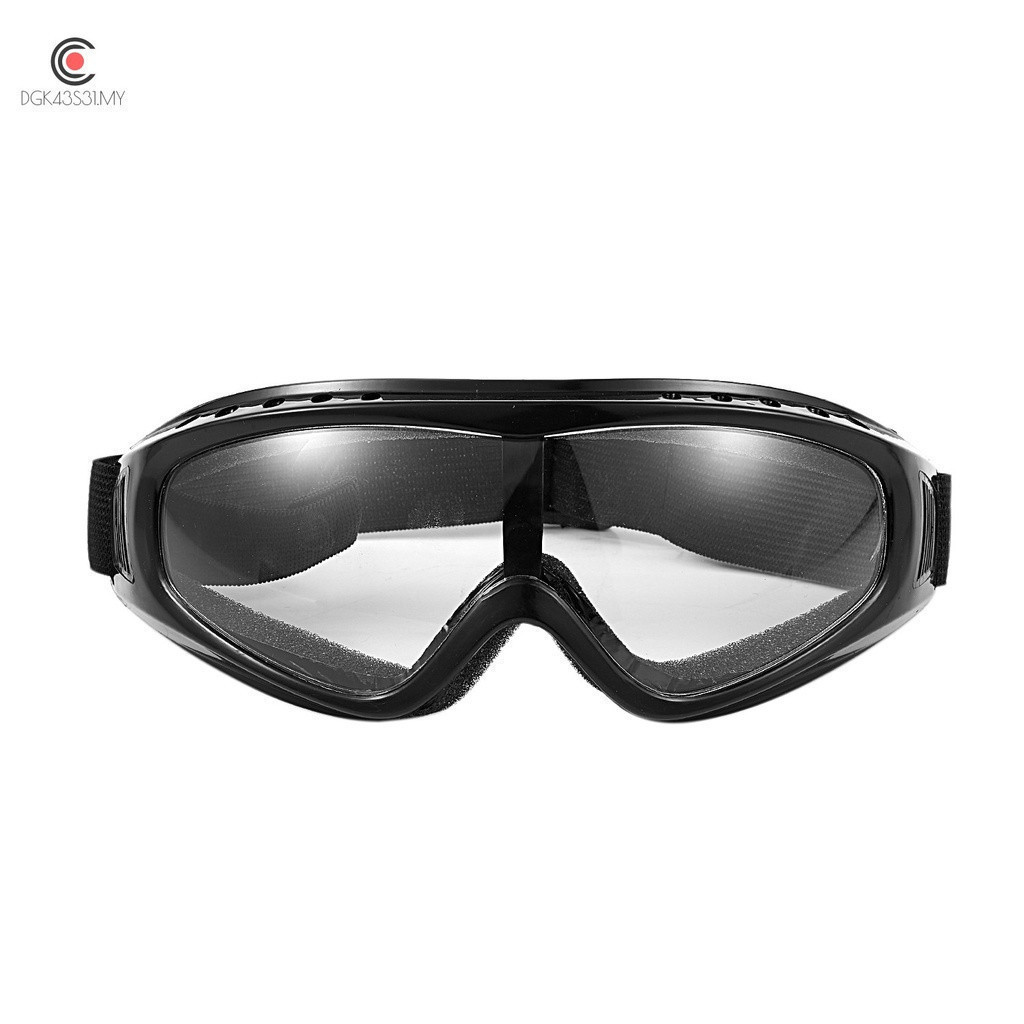 Óculos Airsoft Paintball Claro Óculos Vento Poeira Proteção Moto, Preto