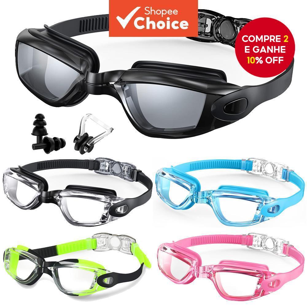 Óculos de Natação Profissionais à Prova d'Água Anti-Embaciamento 100% Proteção UV para Homens e Mulheres em Oferta na Shopee