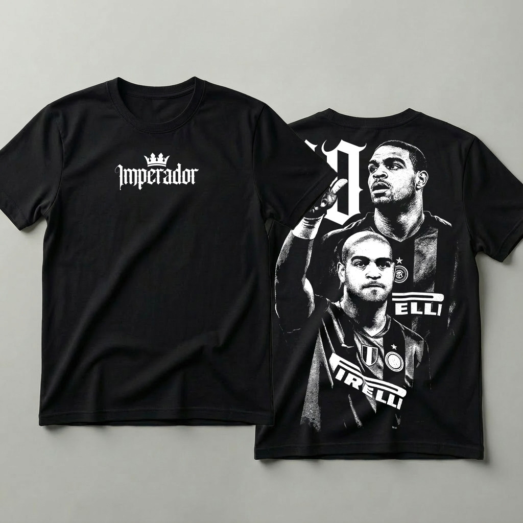 Camiseta 100% Algodão Estampa Futebol Adriano Imperador