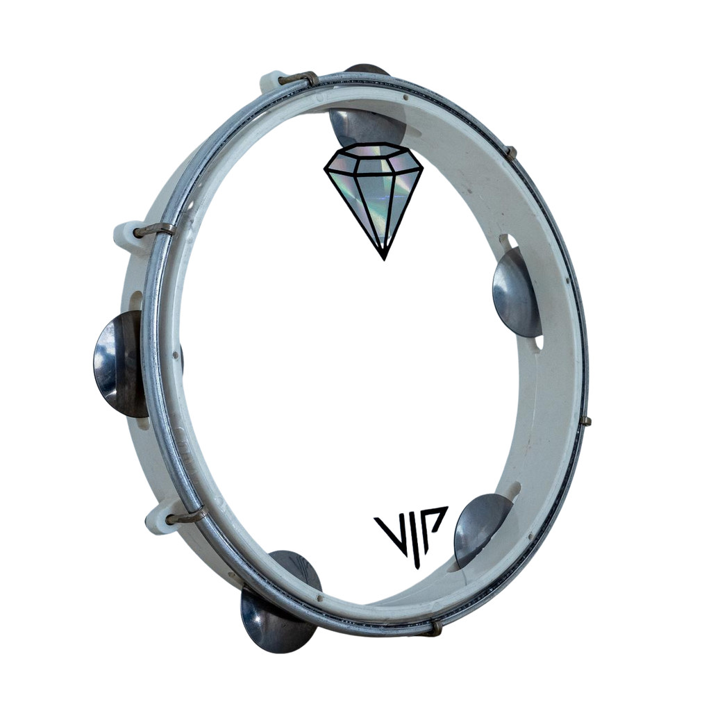 Pandeiro Profissional 10 Holográfico Transparente Corpo Abs Com Chave de Afinação