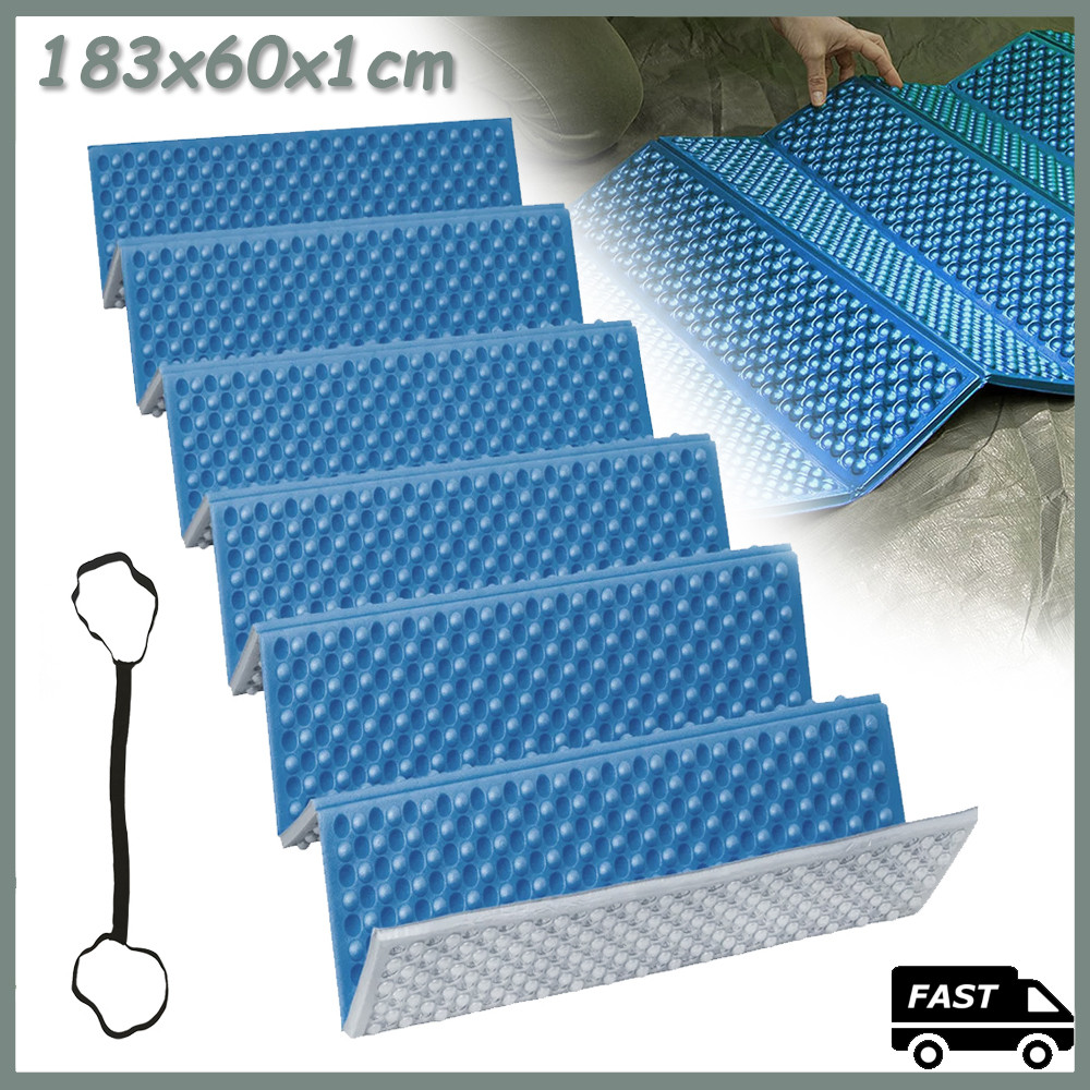 183x60x1cm Termico Camping Isolante Termico Colchonete Camping Acampamento Tapete Dobrável à Prova de Umidad Azul