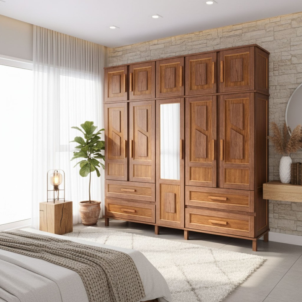 Guarda-Roupa Casal Campo Grande 10 Portas 4 Gavetas com Espelho em Oferta na Shopee